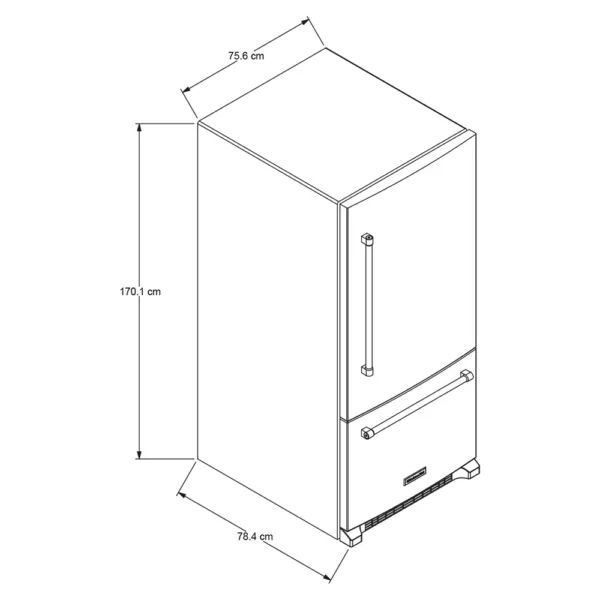 NEVERA KITCHENAID BOTTOM MOUNT APERTURA DERECHA DE 524 LITROS