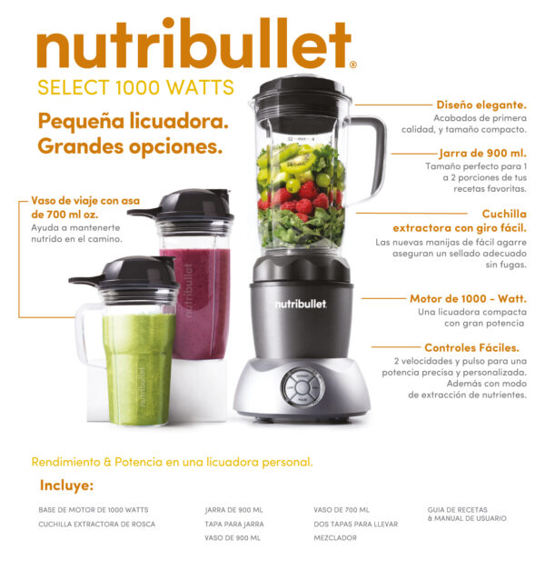 NutriBullet Select 1000 Watts 0.9 Lts