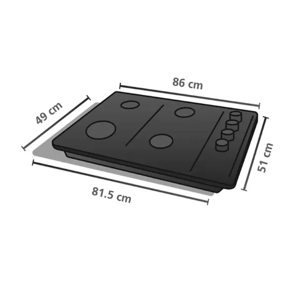 Cubierta GE 86 CM ACERO INOXIDABLE - 5 QUEMADORES